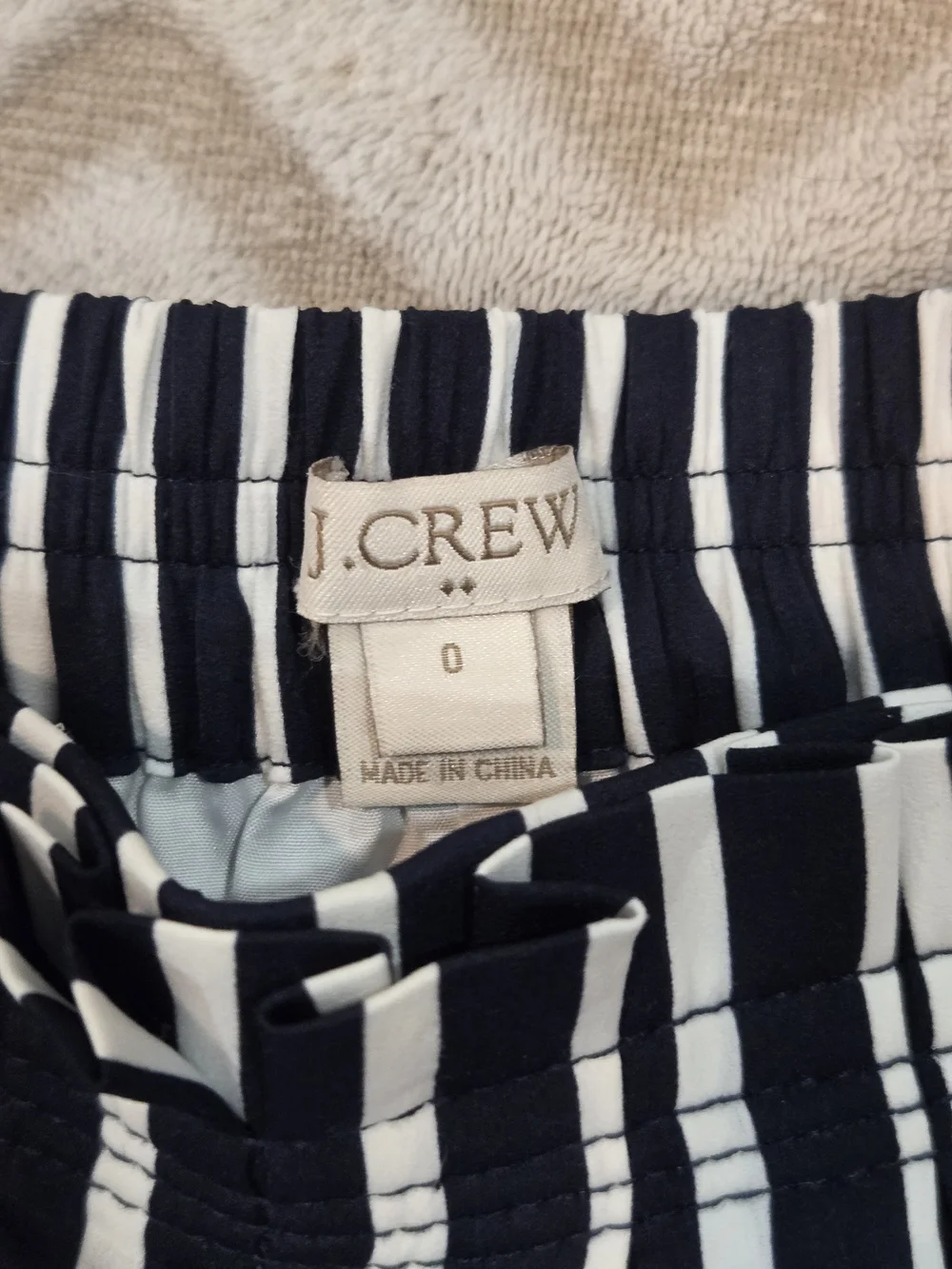 J.Crew Striped Navy and White A-Line Skirt - Classic Women's Skirt Size 0
